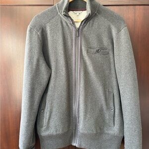 Ted Baker Men's Charcoal Gray Full-Zip Knit Jacket